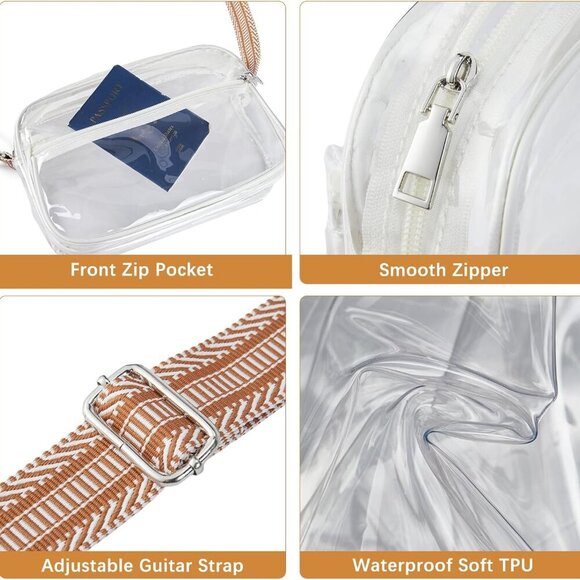 Clear Bag for Women Stadium Approved Clear Bags Small Crossbody Purse Trendy for - Picture 6 of 8